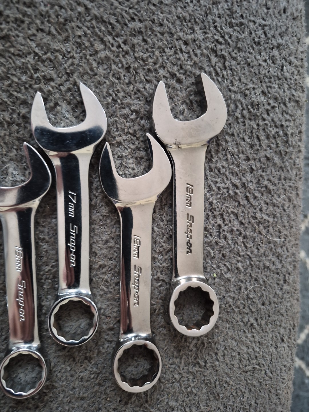Snap-On OXIM710B 10 pc 12 Pt Metric Midget Combination Wrench Set 10mm-19mm