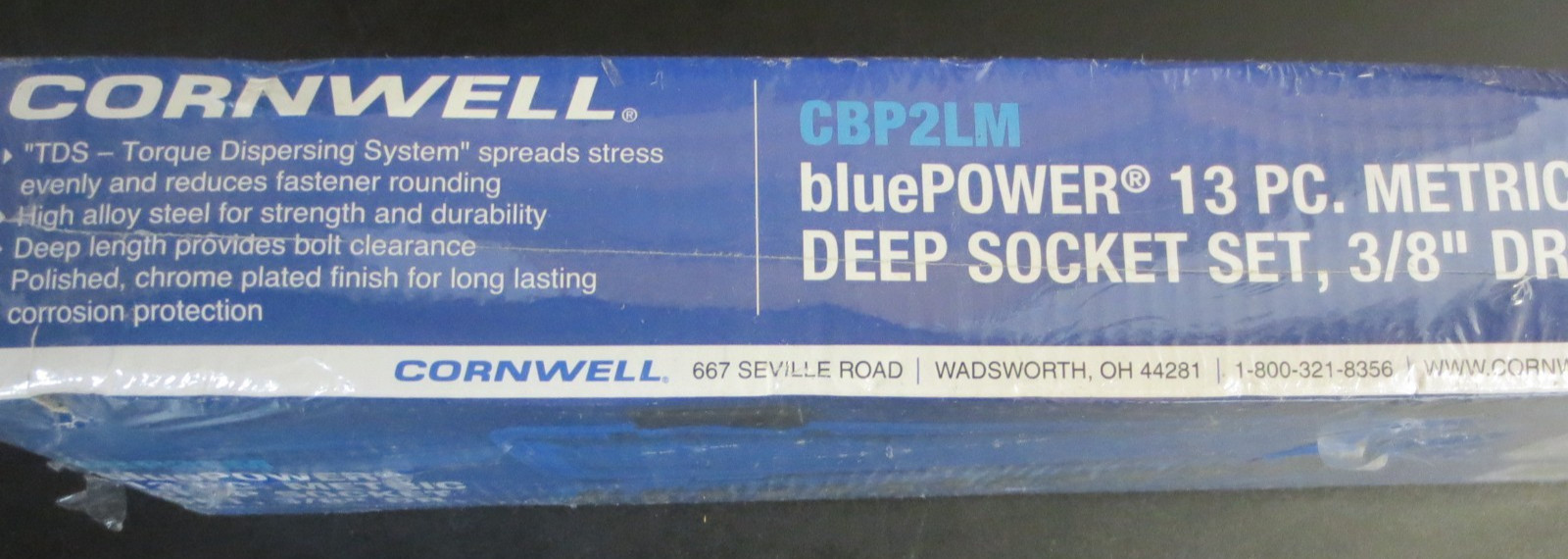 Cornwell Tools CBP2LM 13 Piece Metric Chrome Deep Socket Set 3/8″ Drive