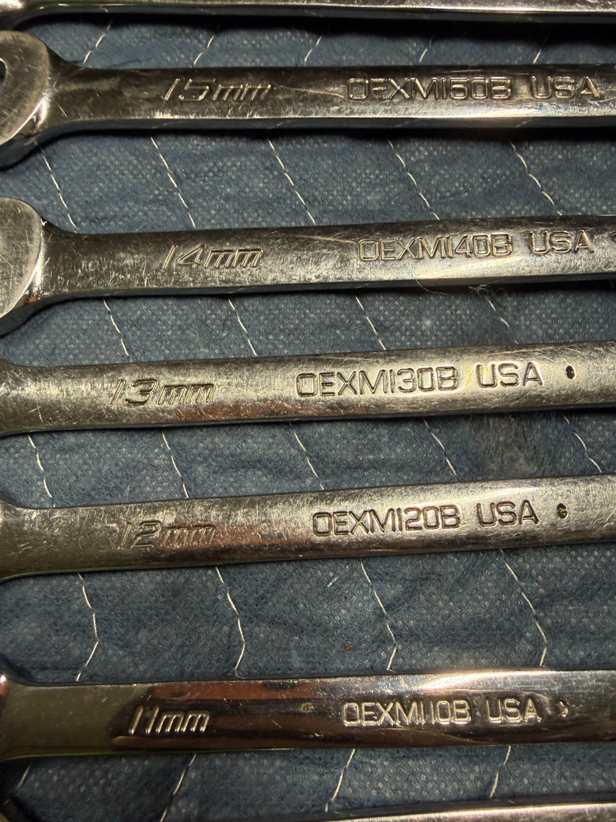 7 Piece Snap-on Metric Combination Wrench Set OEXM707B 10mm – 15mm + 17mm