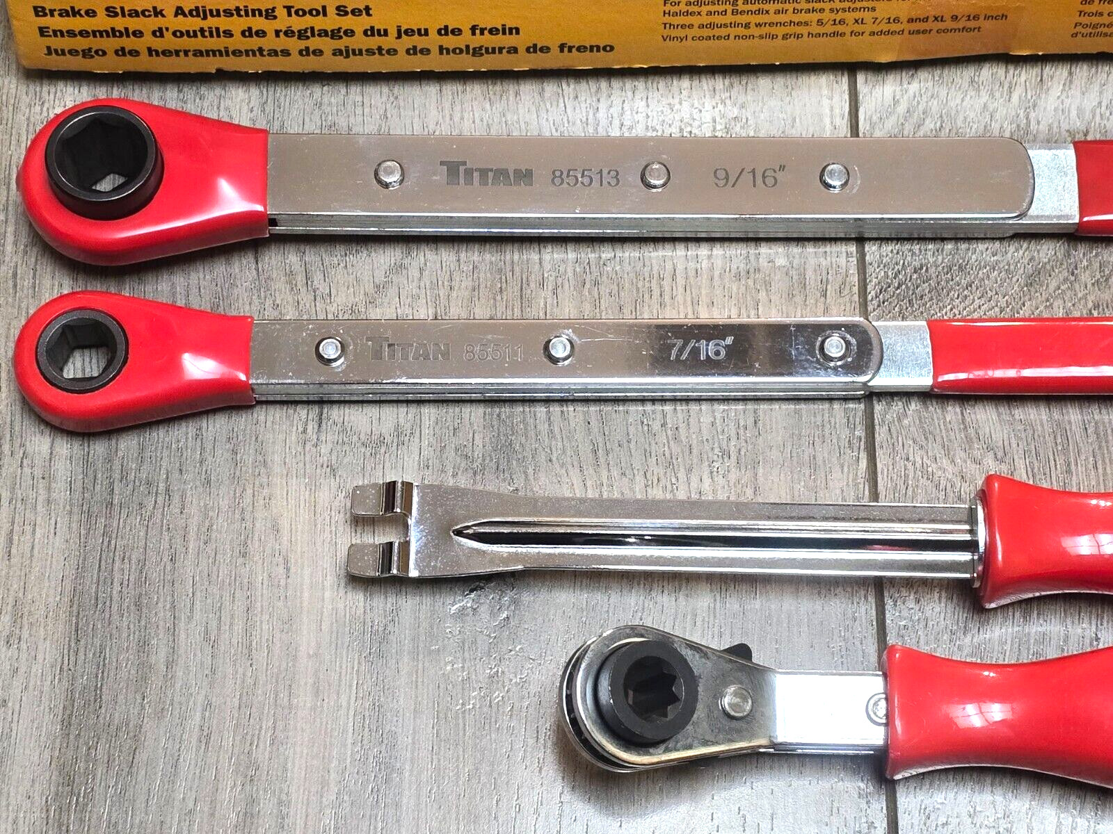 Titan 4pc Master Heavy Duty Truck Air Brake Slack Adjuster Tool Set #85569