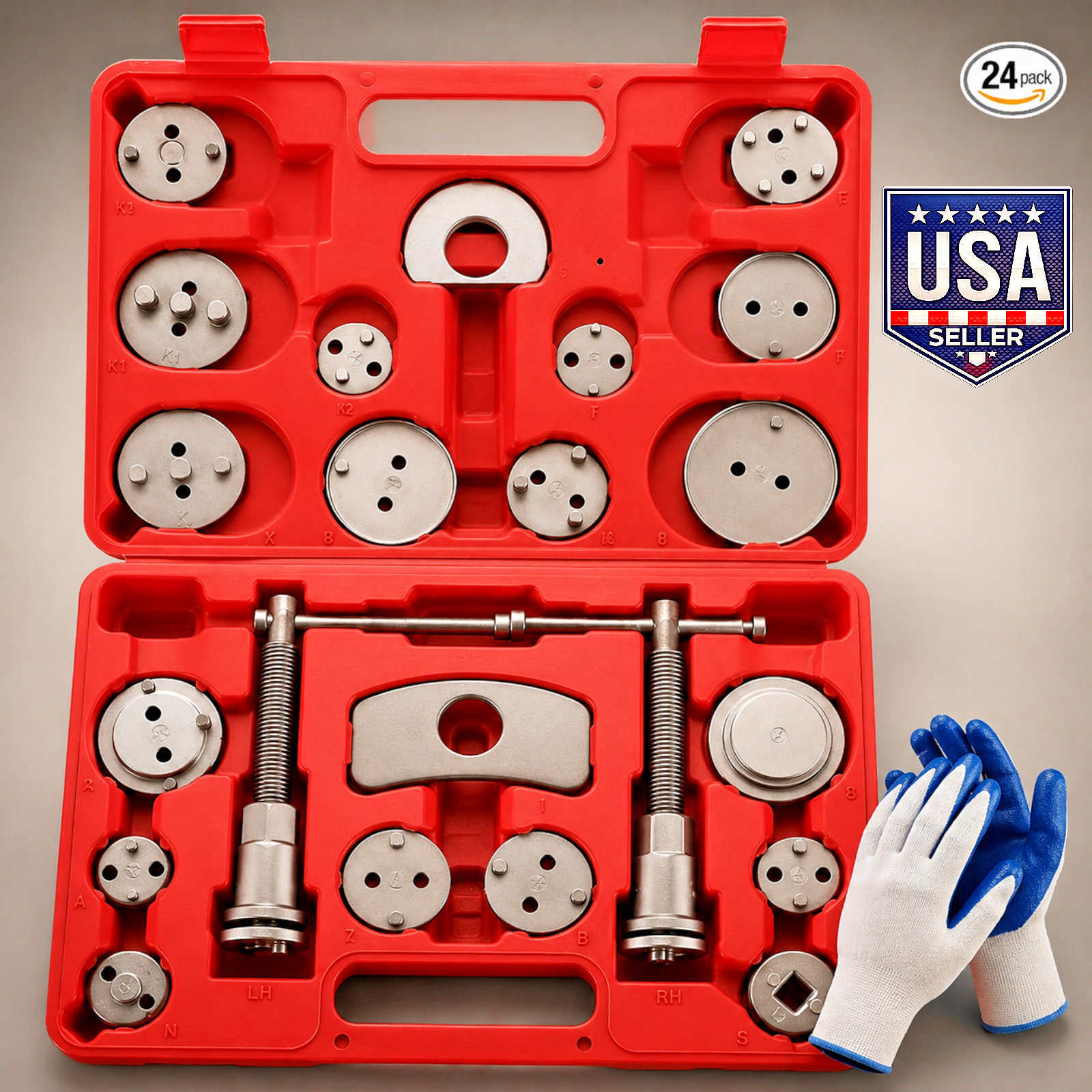 Acymner 24PCS Disc Brake Caliper Tool Kit | Heavy Duty Disc Brake Piston Caliper