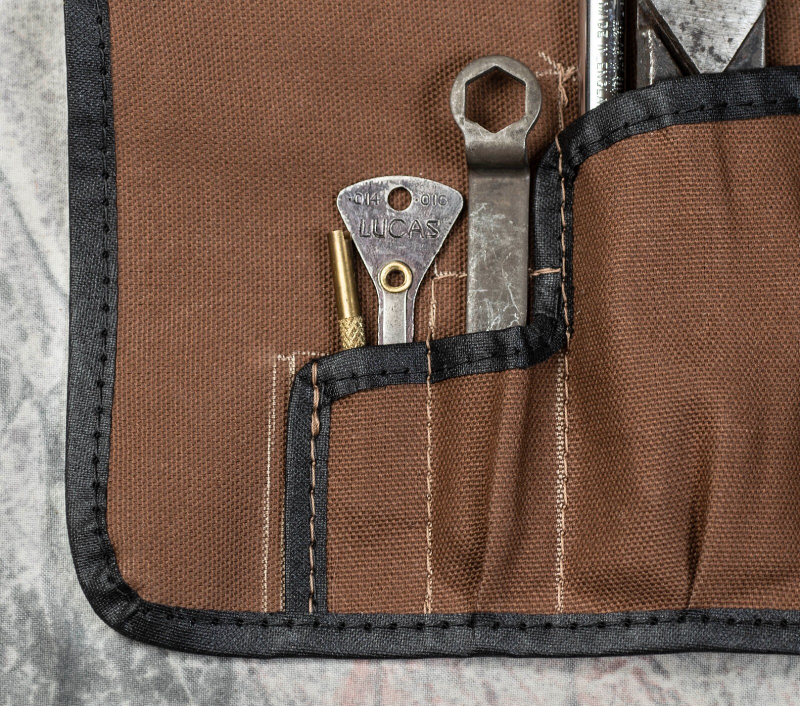 Jaguar XK120 Tool Bag – C.2882 / B2 – Grey Canvas with correct Edge Binding and 