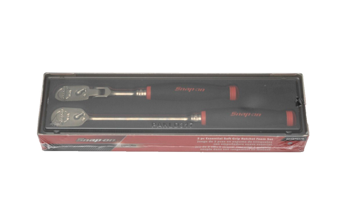 Snap-on Tools RED 2pc Soft Grip Ratchet Foam Set 202RT05FR FHL80 FHF80A USA NEW
