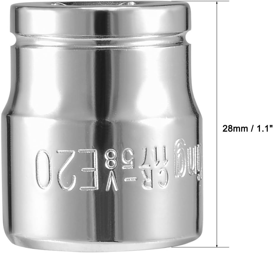 uxcell 3/8-inch Drive E20 External Torx Shallow Socket, Cr-V Steel One Size