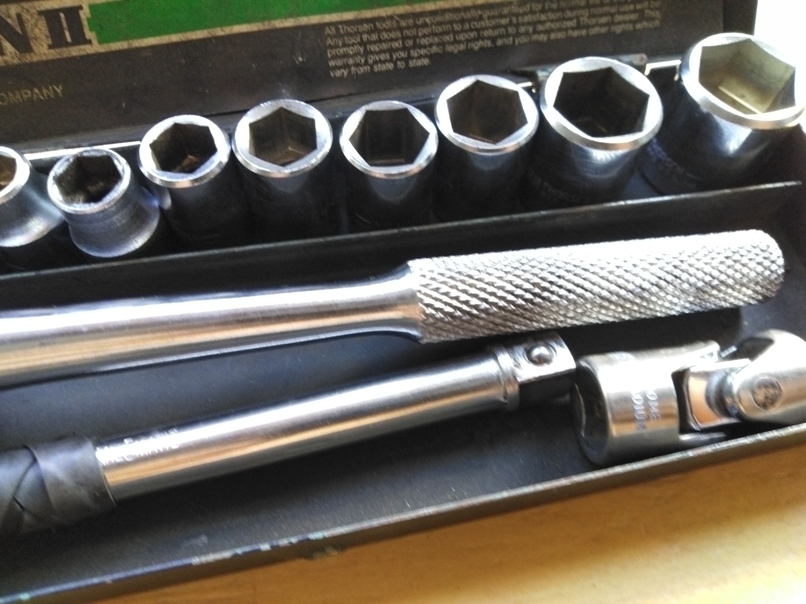 Vintage Thorsen M3813 Piece 3/8″ Metric Socket Set Metal Case Ratchet