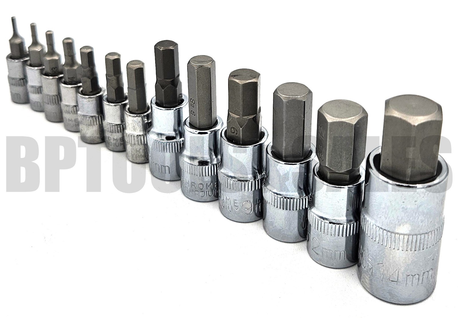 13pc Hex Bit Socket Set S2 Steel Allen Bit Socket Tool Kit (Metric) 2mm-14mm