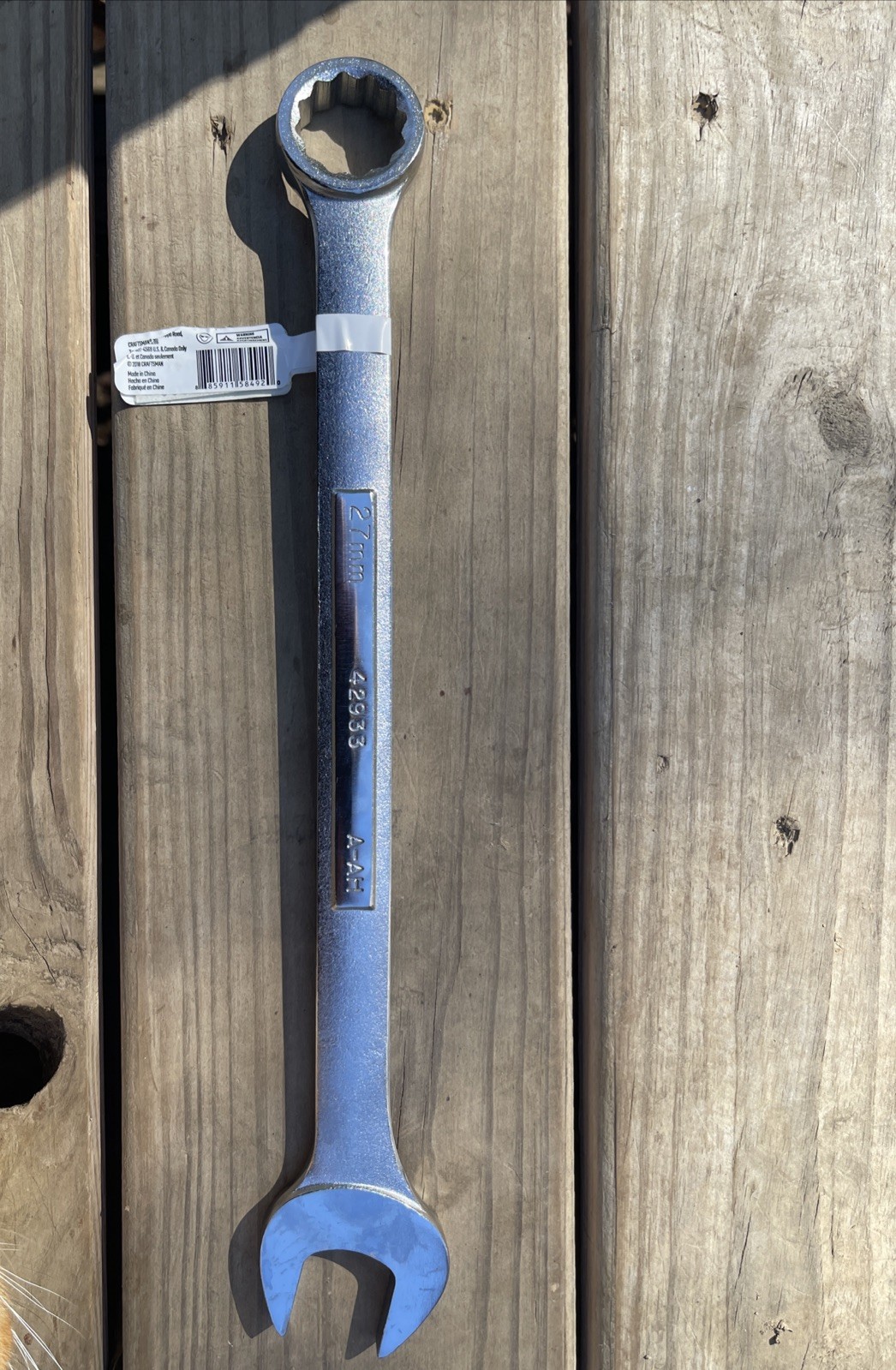 Craftsman Metric MM Combination Wrench 12pt, 27mm – Part # 42933