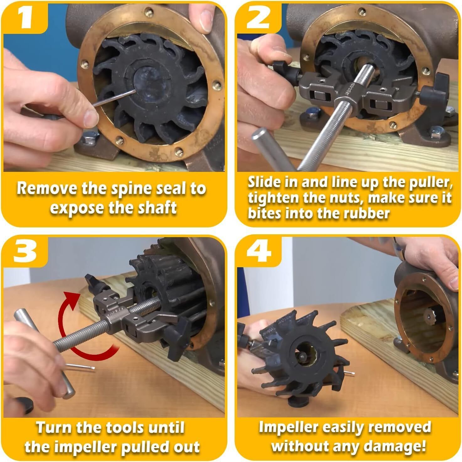 660040-1 Impeller Puller Removal for Impellers 2-1/4″ to 2-9/16″ Jabsco Pump