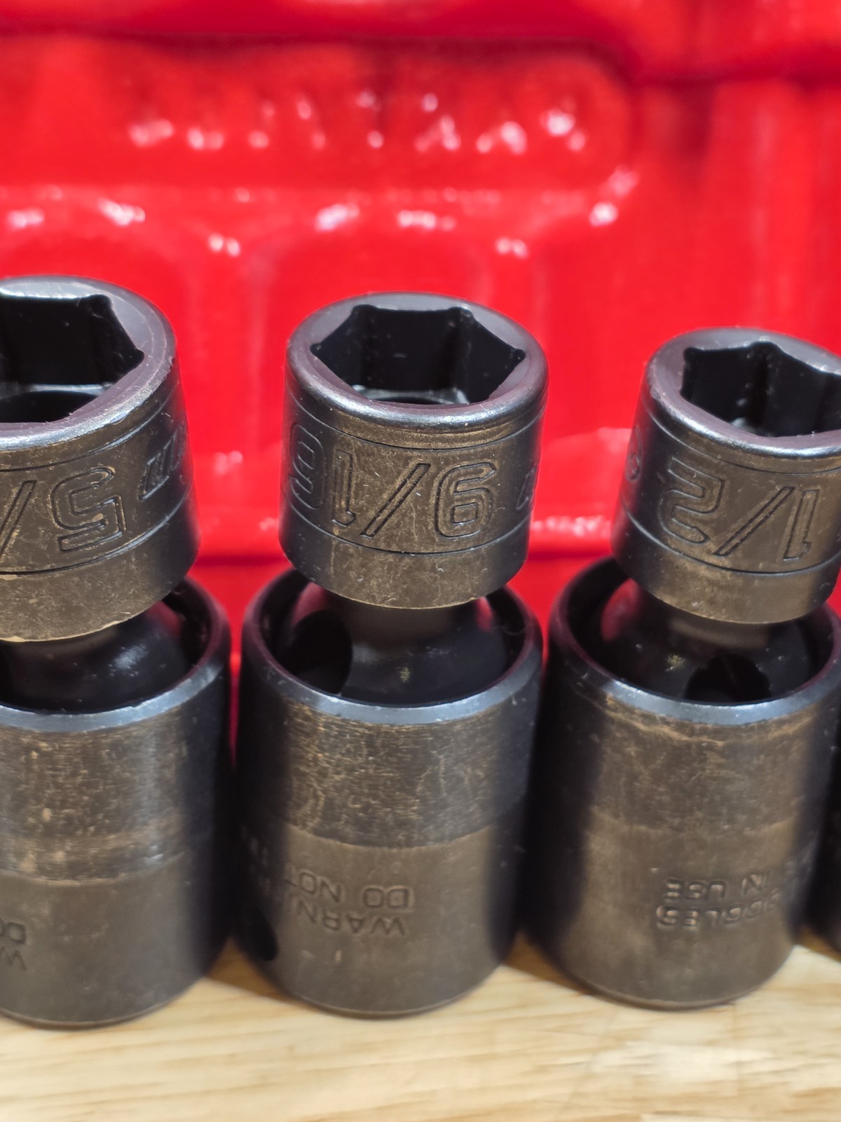 Snap-on 205IPF UNUSED 5-Piece 3/8″ Drive 6pt Shallow Impact Swivel Socket Set