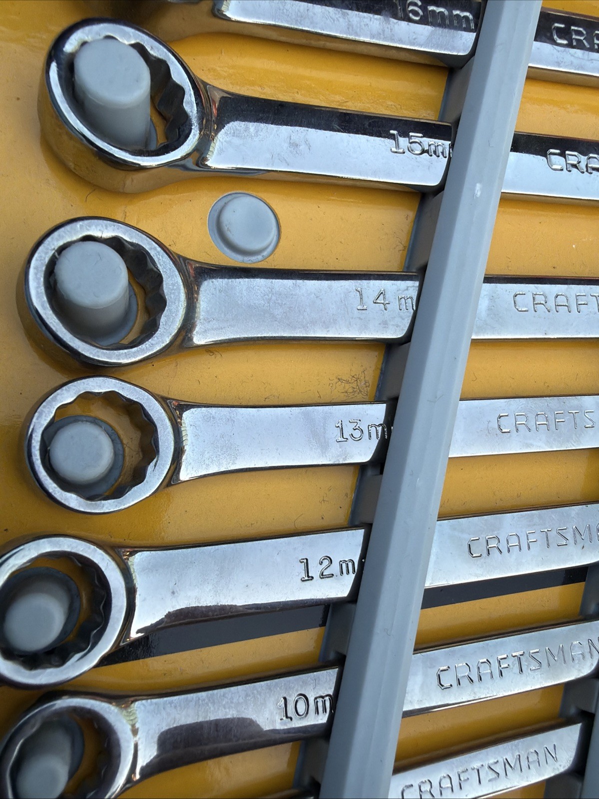 Sears Craftsman Professional Full Polish Metric Wrench Set 9pc 47239 Long Beam