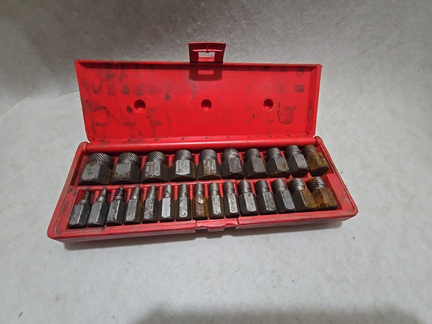 Hanson 53227 Screw Stud Extractor Set USA 25pc Industrial Quality