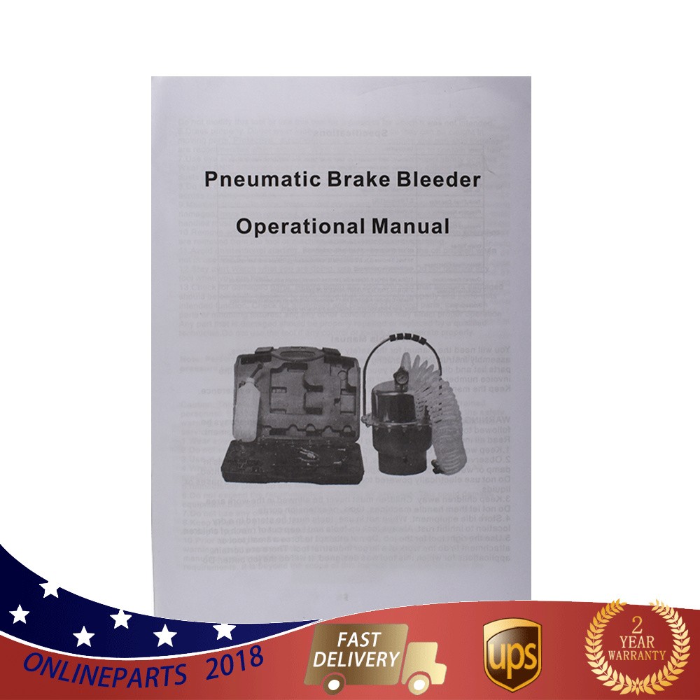 Brake & Clutch Bleeder Valve System Kit + Portable Pneumatic Air Pressure Kit