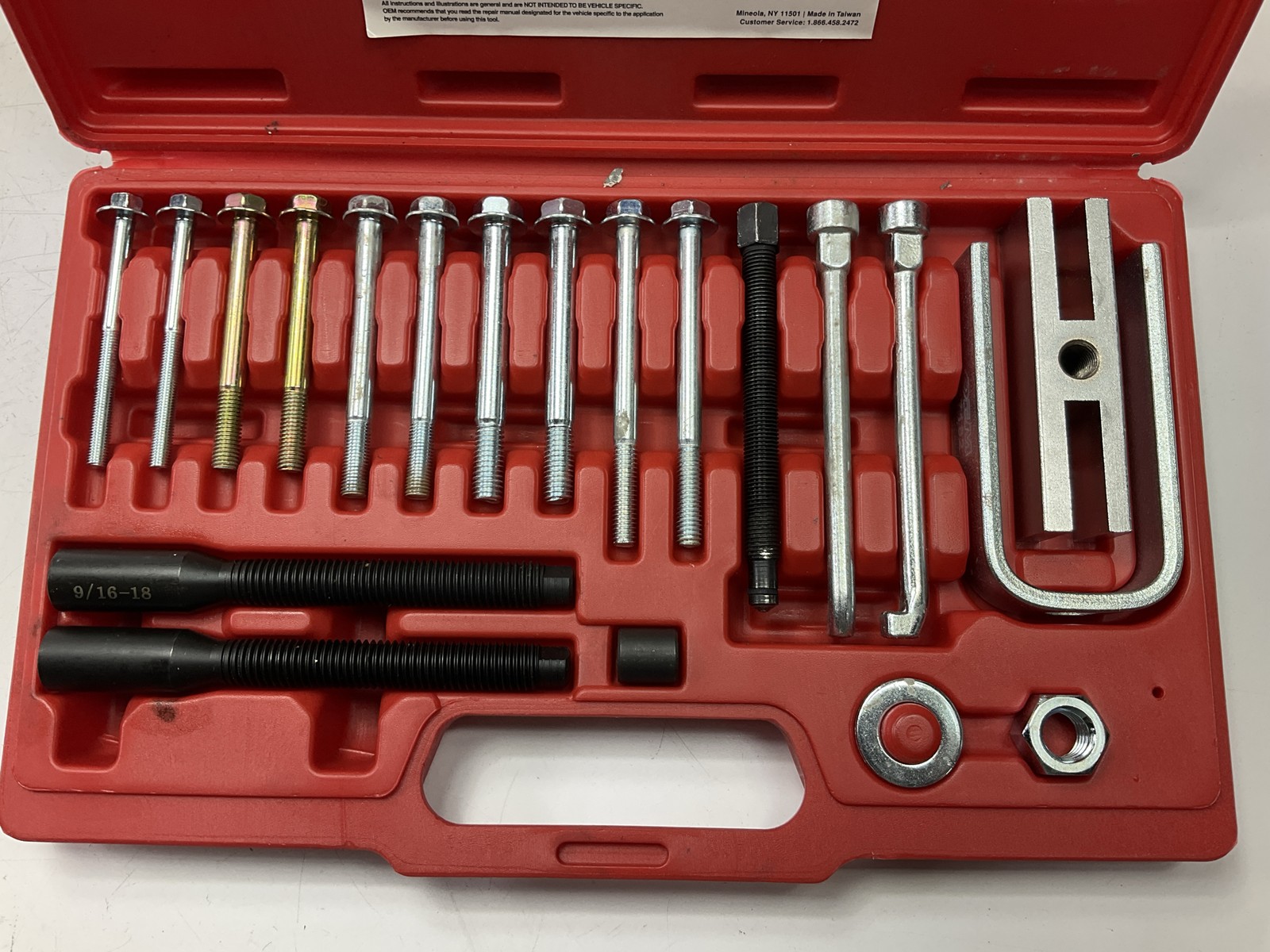 USED #28 – OEM TOOLS 27182 Steering Wheel Puller Set Removal Kit Lock Plate Tool