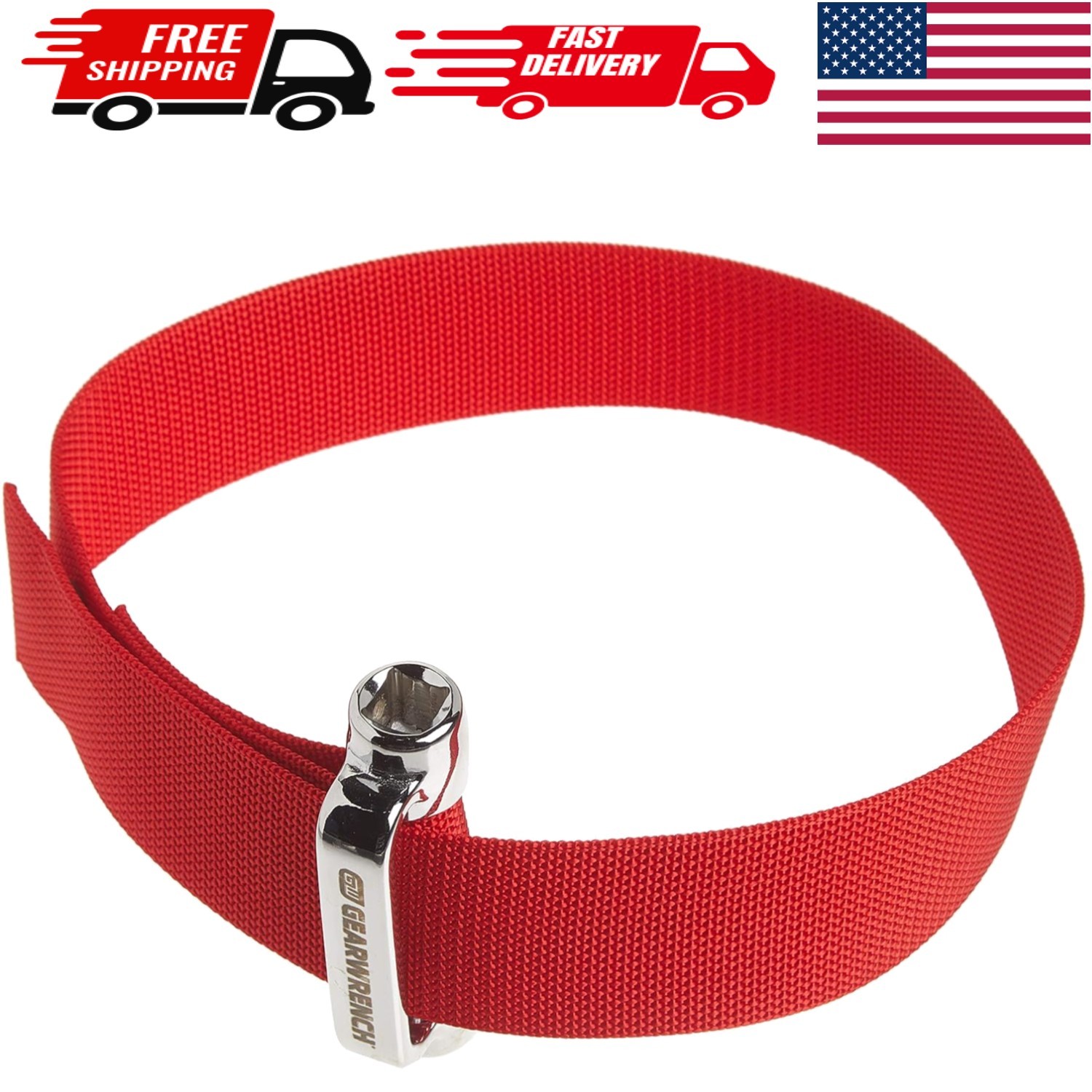 Versatile 3/8″ & 1/2″ Drive Oil Filter Strap Wrench – 32 Inch, High Strength