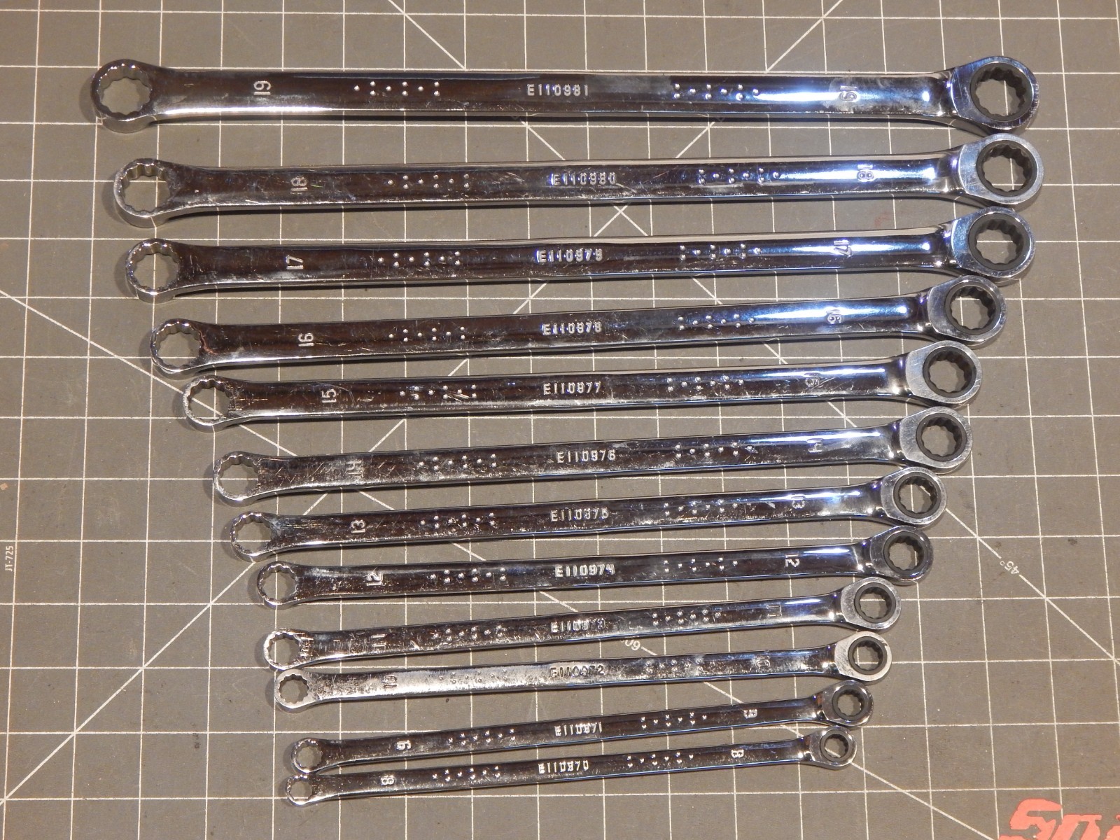 Mac Expert 12Pc Metric XL Extra Long Double Box Ratcheting Wrench Set 8MM 19MM