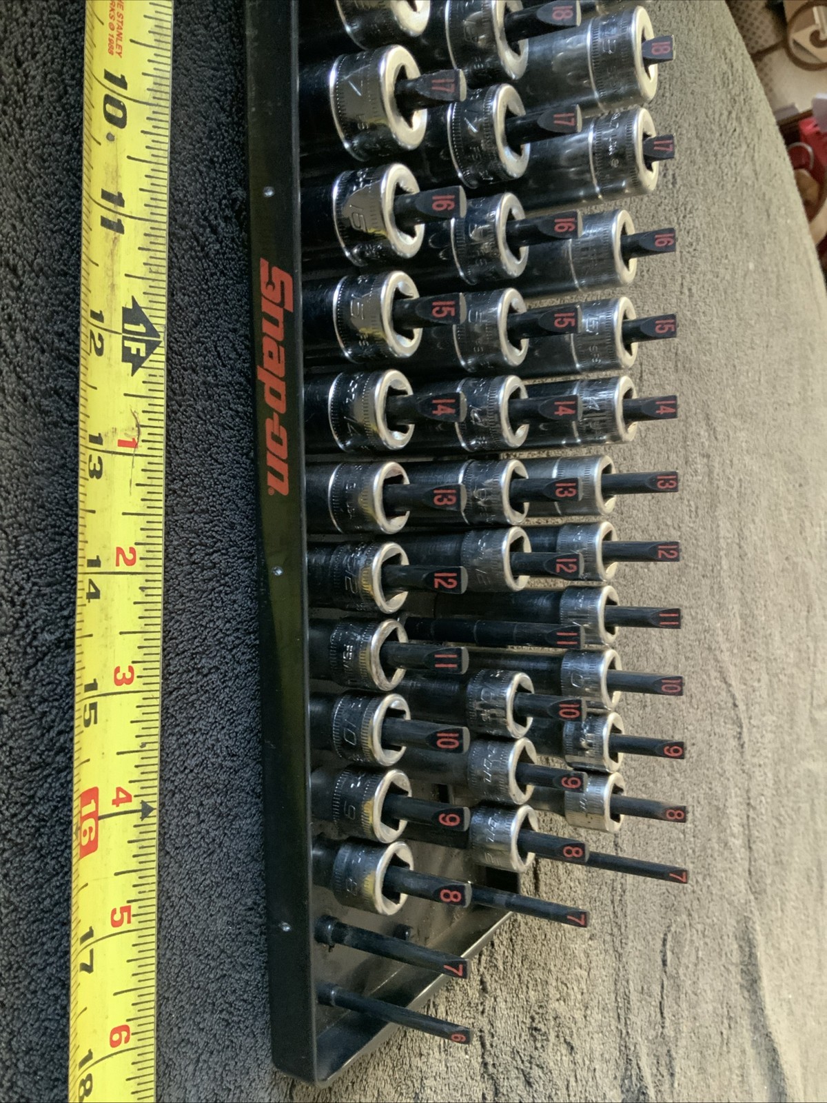 Snap On 3/8” Drive Shallow, Semi Deep And Deep Socket Sets, Missing 1….8-19mm…..