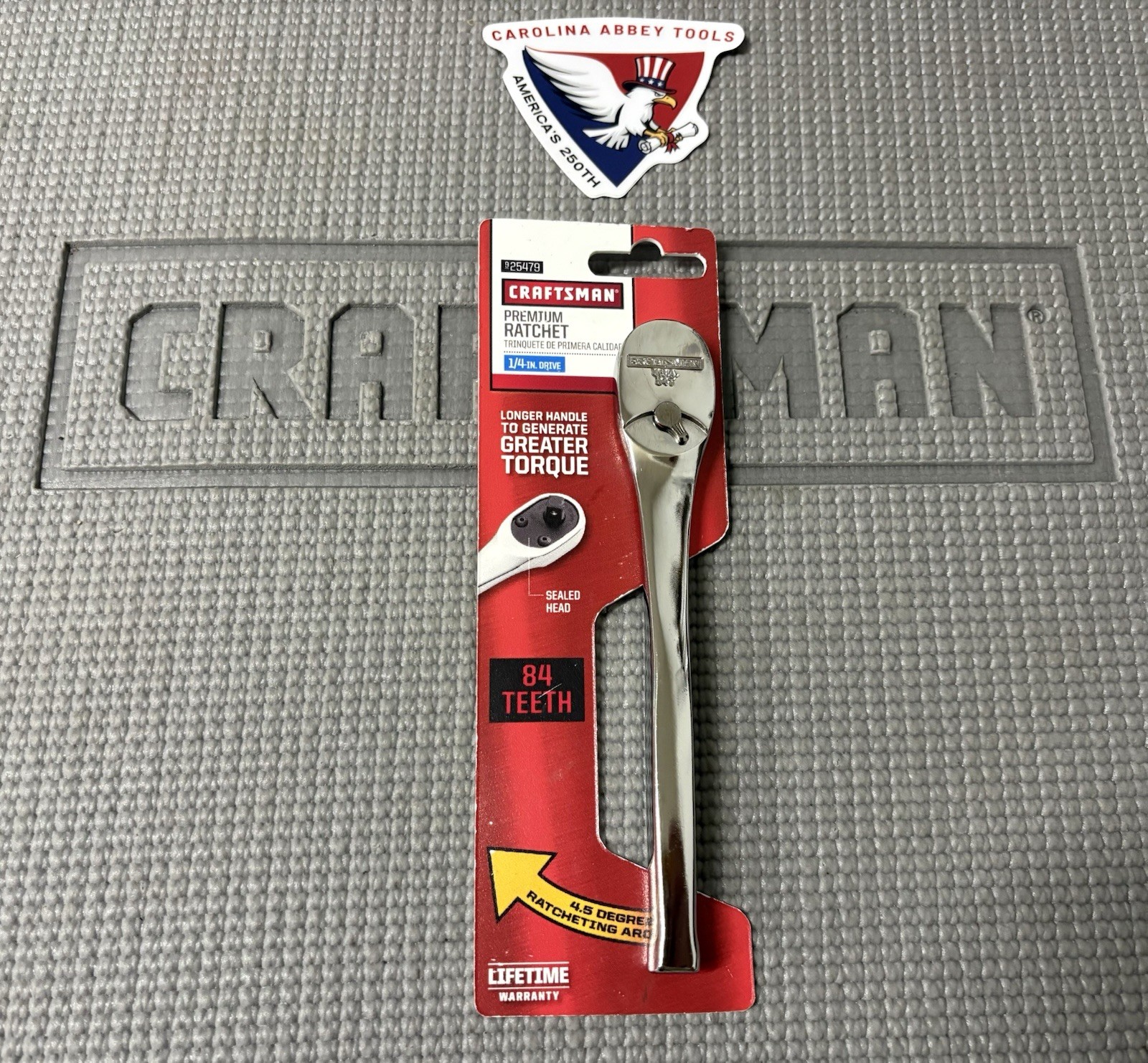 NOS Sears Craftsman 1/4” Premium Ratchet 84T 25479 USA Brand New On Original Tag