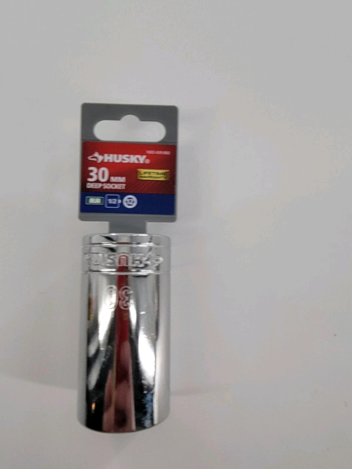 Husky 1/2 in. Drive 30 mm 12-Point Metric Standard Socket Chrome Polished