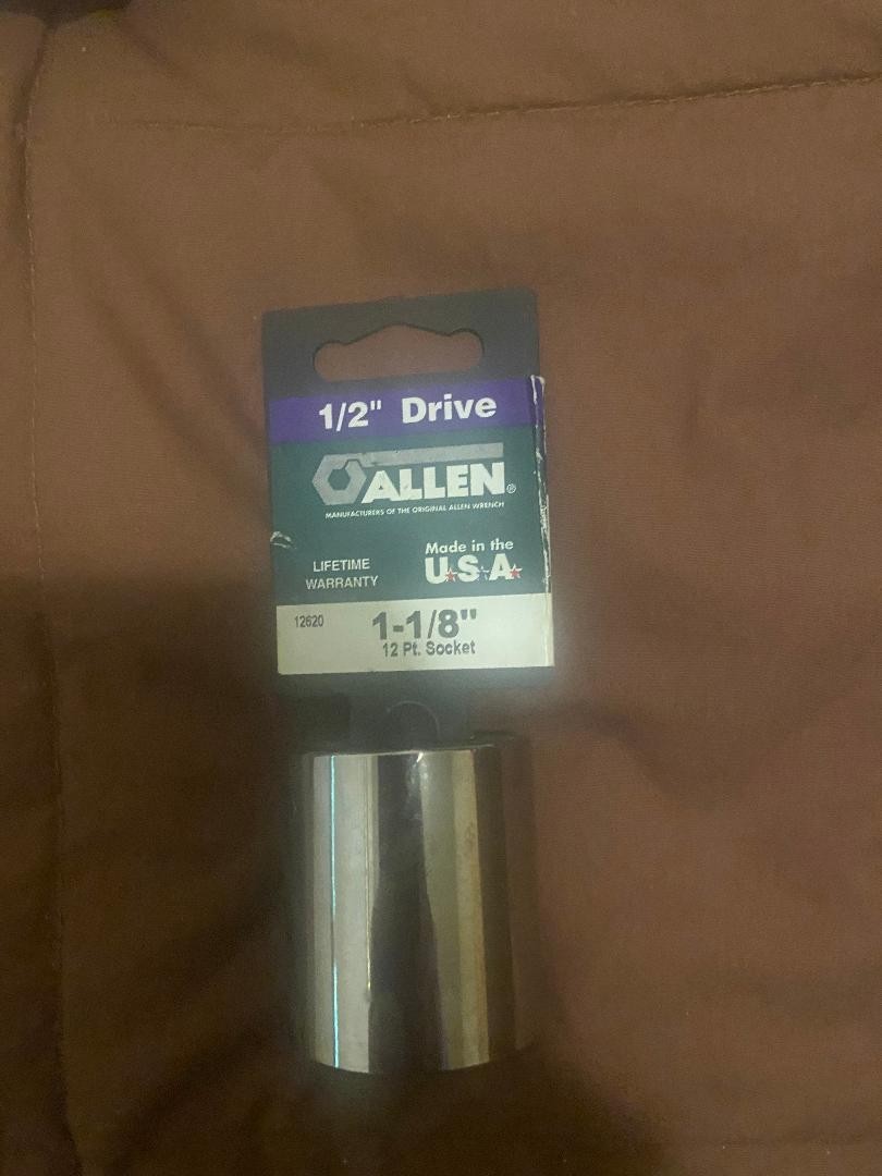 Allen 1/2” drive 1 1/8” 12 pt socket 12620-NEW