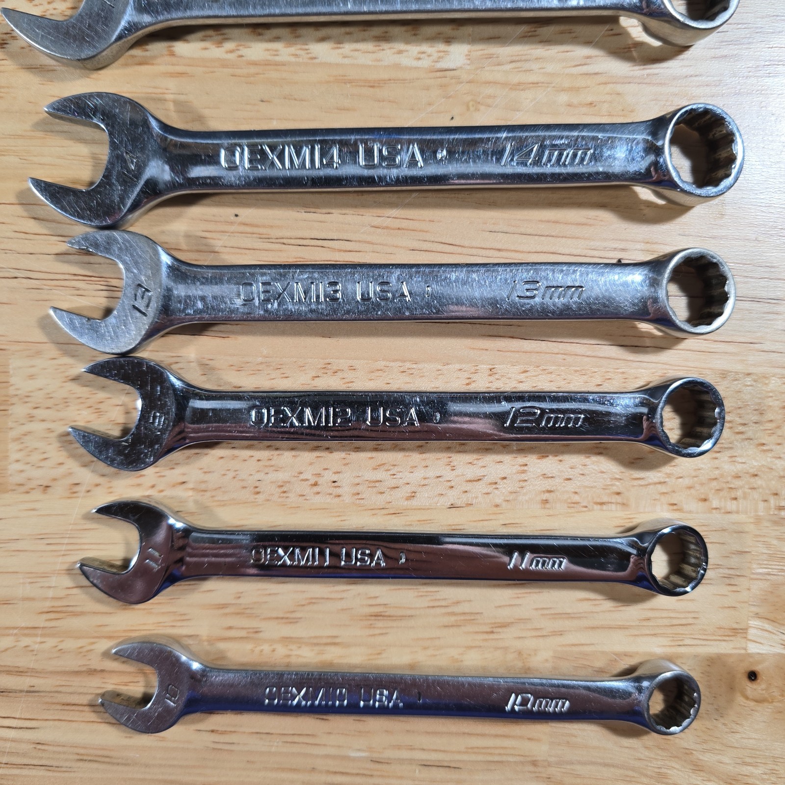 Snap On 10 pc 12 Point Metric Short Combination Wrench Set 10mm – 19mm