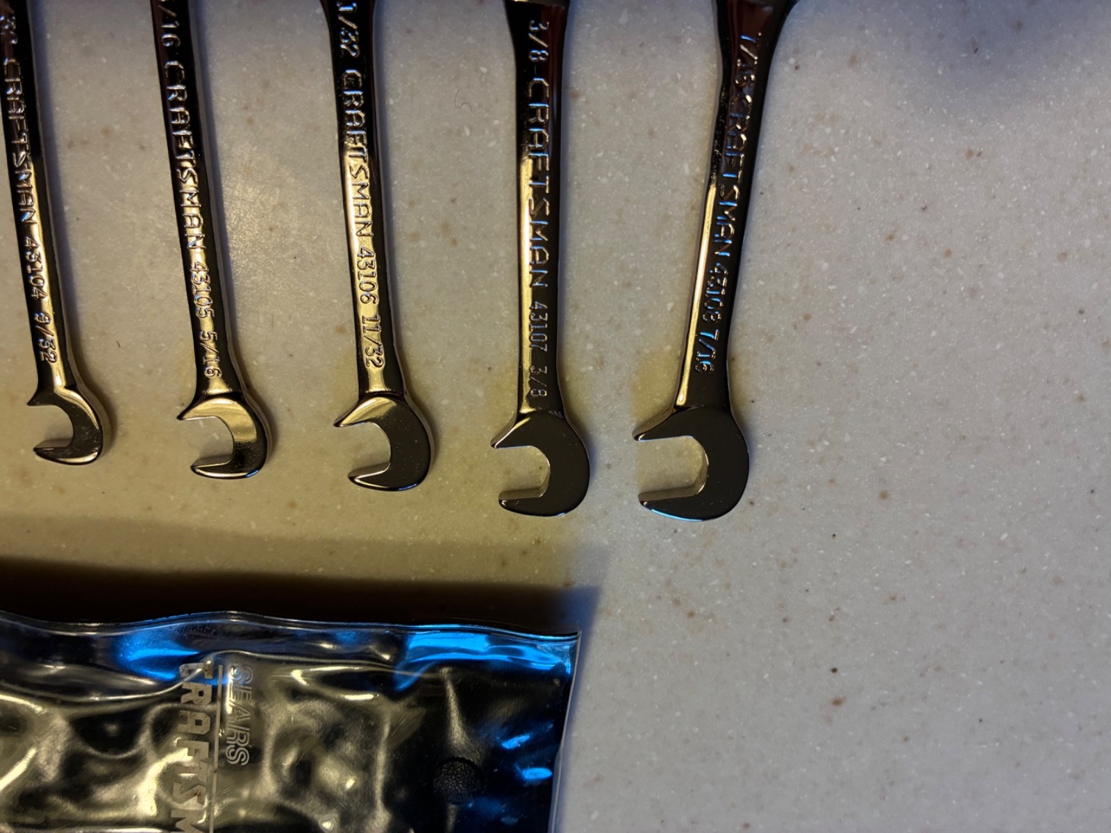 Sears Craftsman USA nos 8 Pc Double Open End Ignition Wrench Set SAE #4306