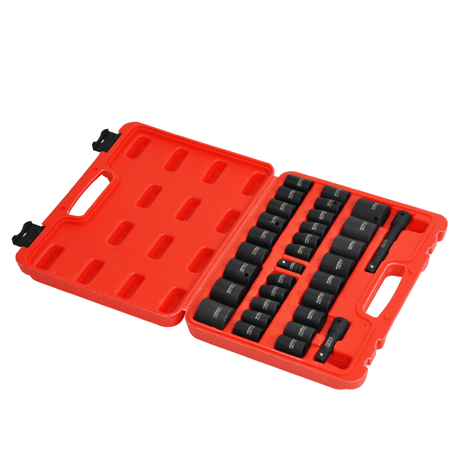 32pc 1/2″ Drive Master Impact Shallow Socket Set, SAE 3/8″-1-1/4″,Metric 10-32mm