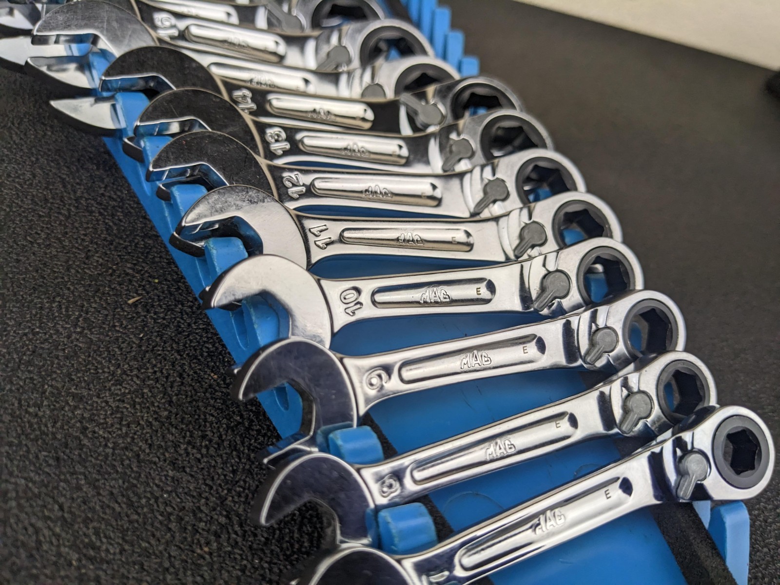 #bo789 Mac Tools SRWMS146PT 14pc Metric 6 Point Stubby Ratcheting Wrench Set