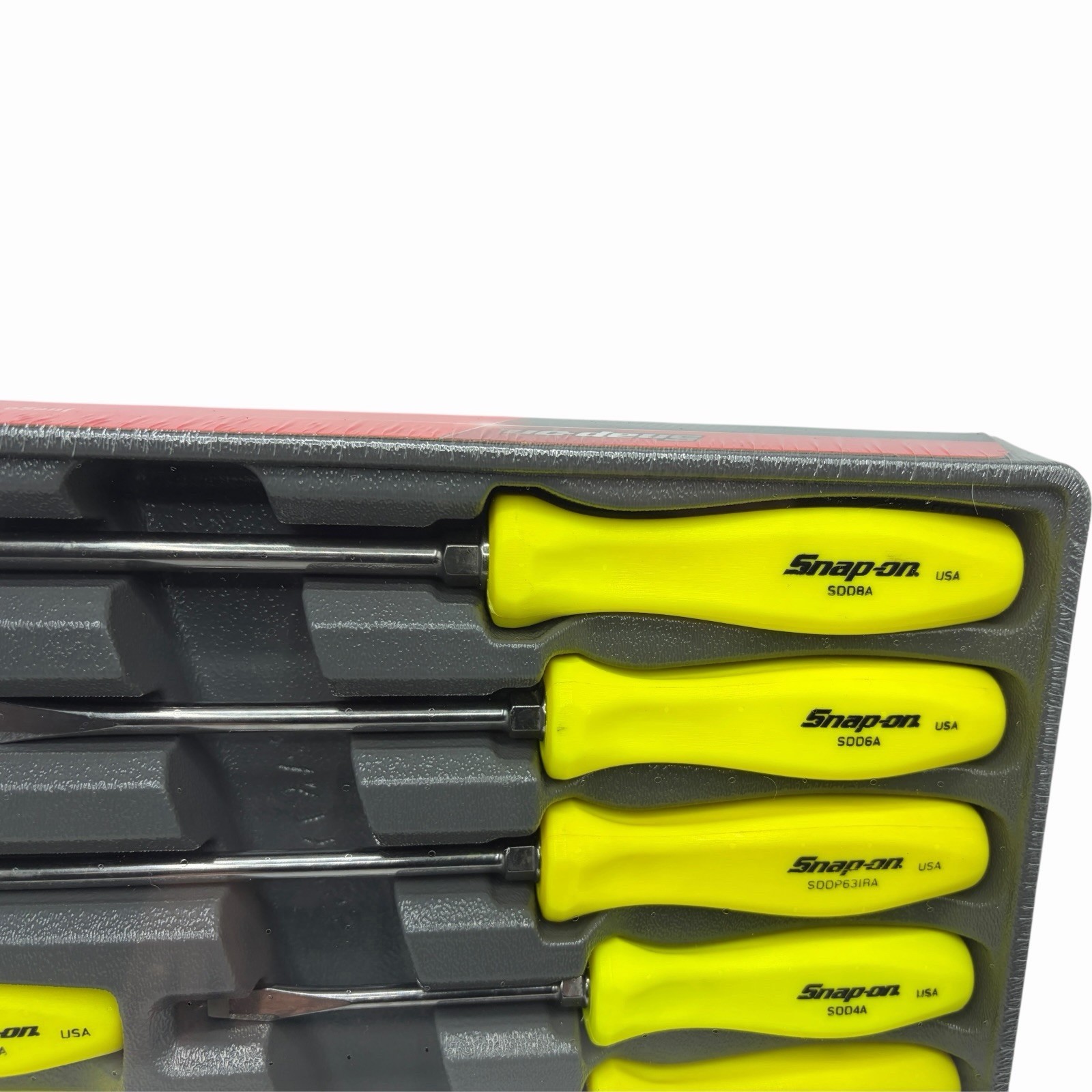 Snap On Tools High Vis Yellow Hard Handle Combination Screwdriver Set SDDX70AHV