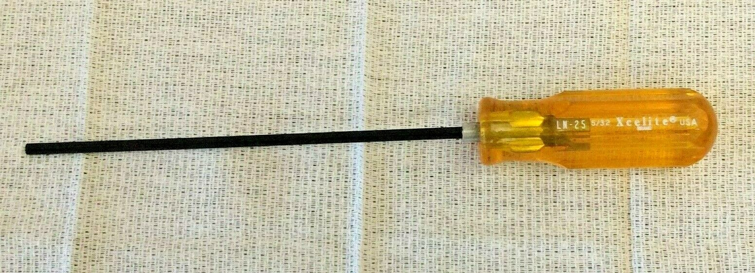 XCELITE LN-25 ALLEN/HEX SCREWDRIVER 9”L 5/32in AMBER COLOR USED USA GOVT SURPLUS
