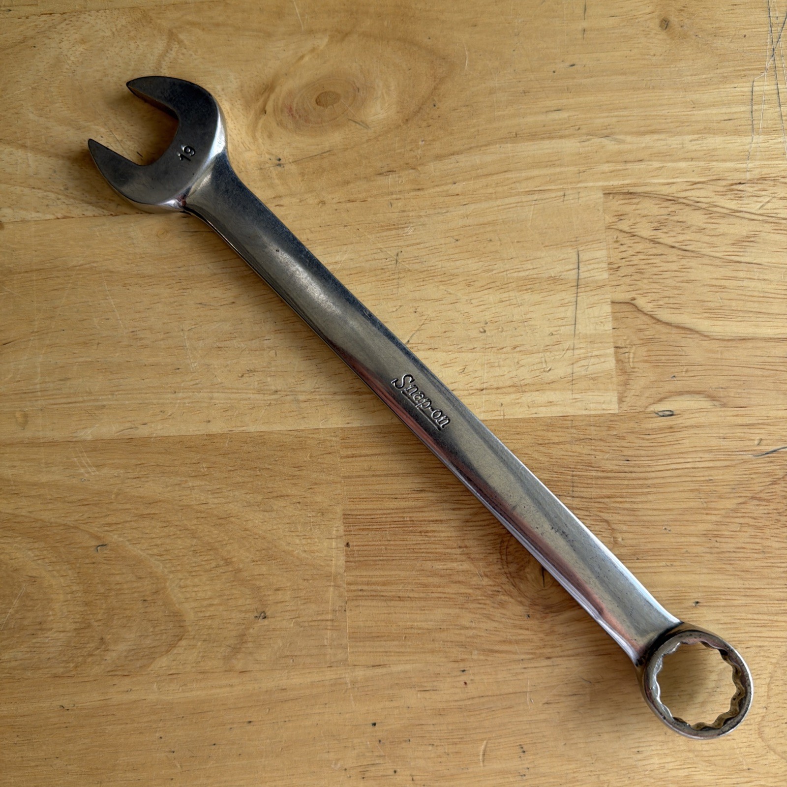 Snap On Tools 19mm Combination Wrench 12 Point OEXM190 Vtg Made in USA