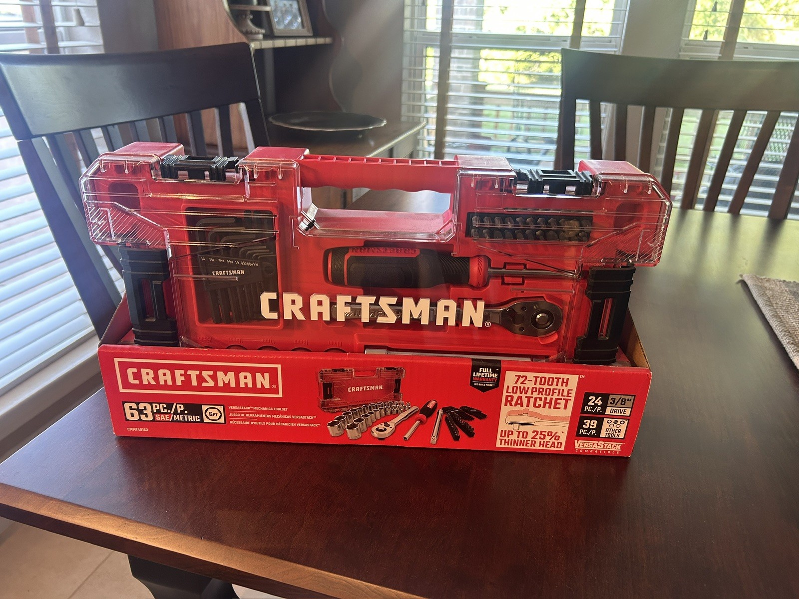 New Craftsman 63-Piece Standard and Metric Combination Chrome Mechanics Tool Set