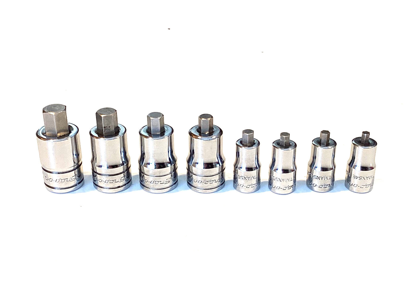 Snap On 8 Piece Combo Drive SAE Stubby Hex Driver Bit Socket Set 208EFTAXSY MINT