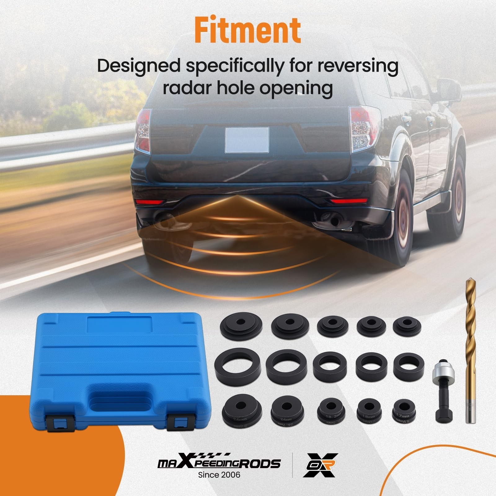 Parking Sensor Hole Punch Tool – 17mm-32mm Lens Cutter for Car Camera & Radar, 1