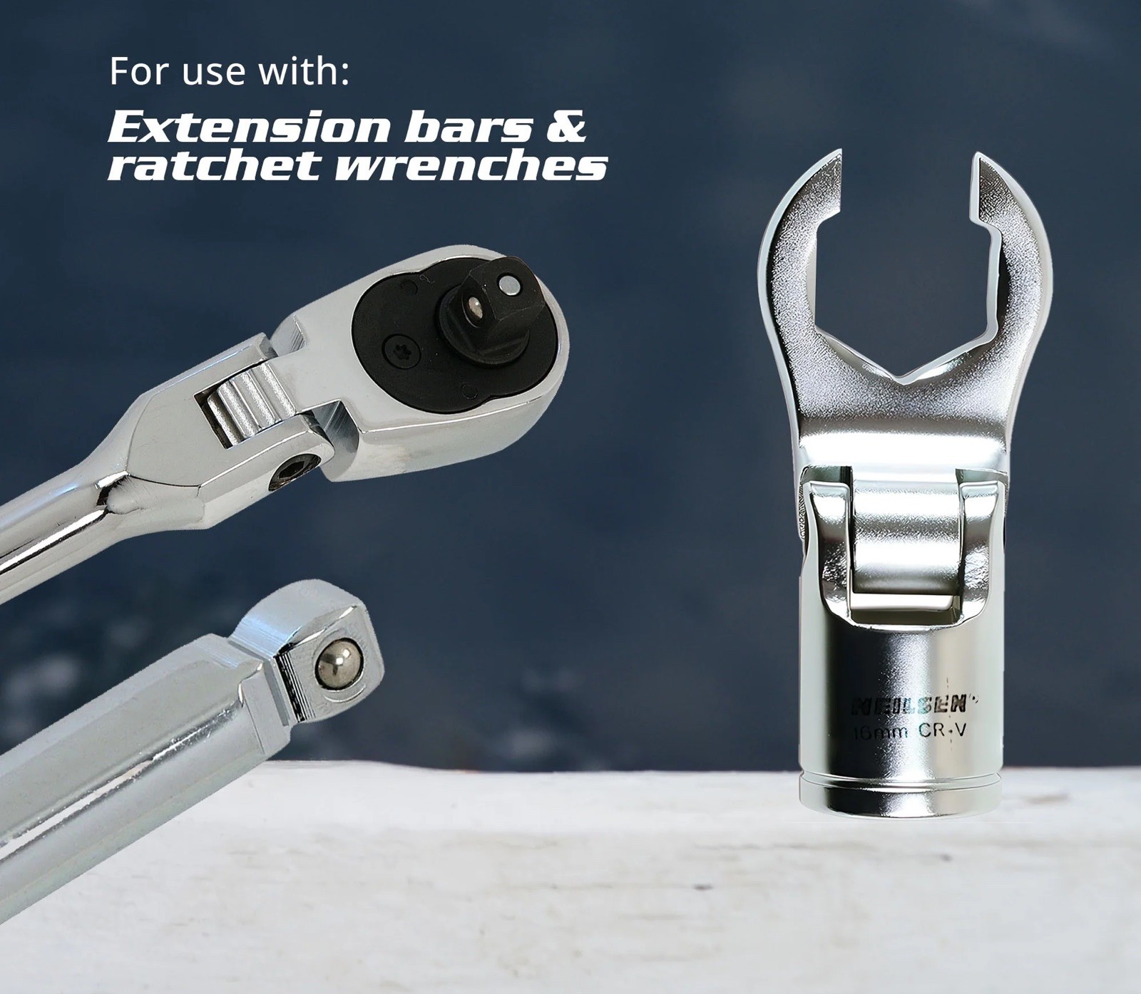 Flex Crows Foot Wrench Set 3/8″DR Flare Nut Spanner Type Crowfoot Socket Wrench