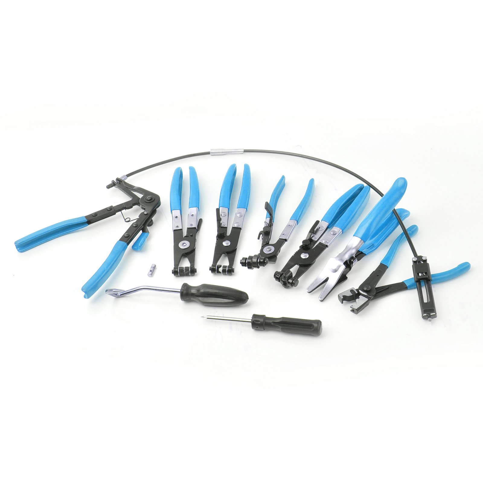 Pro 9PC Hose Clamp Clip Plier Set Swivel Jaw Flat Angled Band Automotive Tools