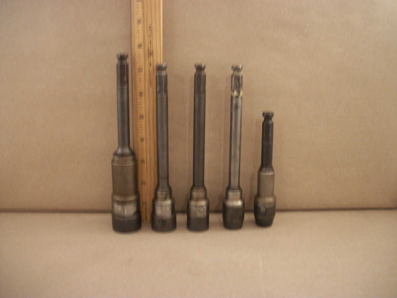 Lot of 4 Apex Hex End Power Drive Swivel Socket Extensions + One Other