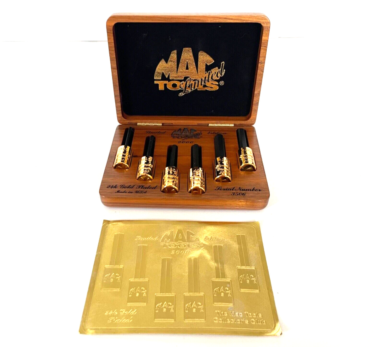MAC Tools Hex Allen Socket Set Limited Edition 24K Gold Plated USA #3506