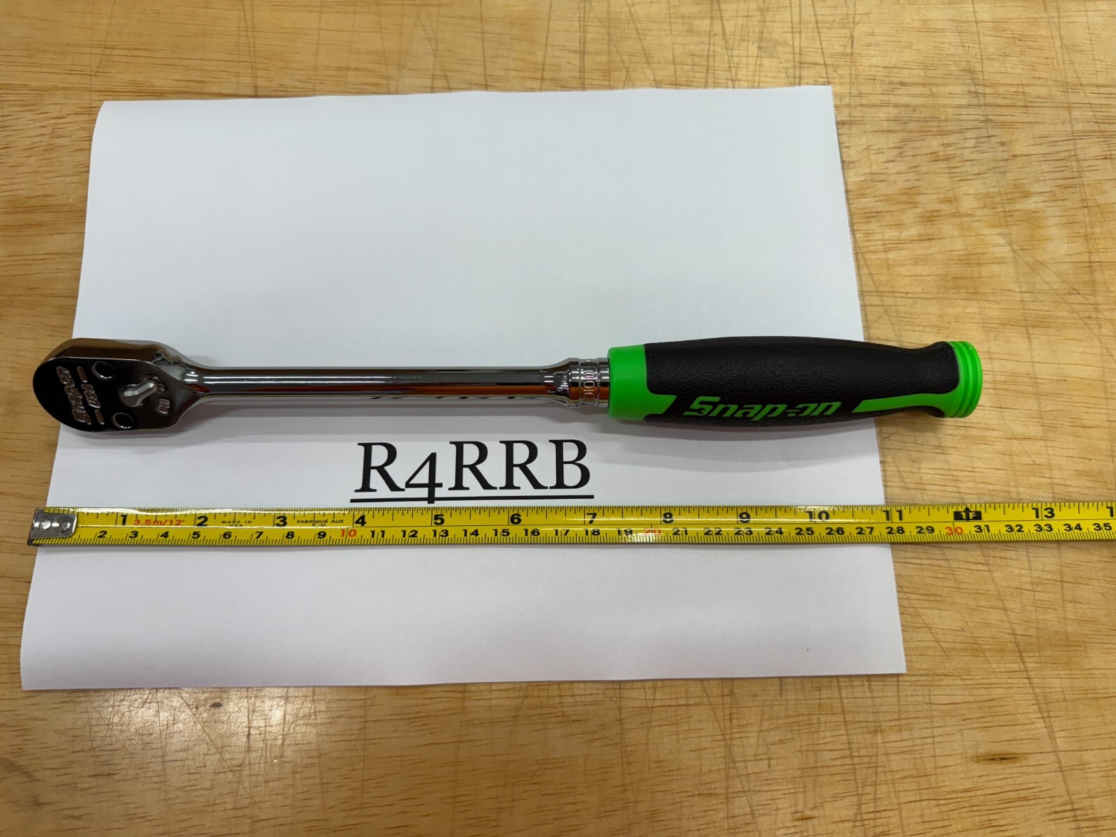 Snap-on Tools USA NEW 3/8″ Drive 100 Tooth GREEN HARD Grip Long Ratchet FHLD100G