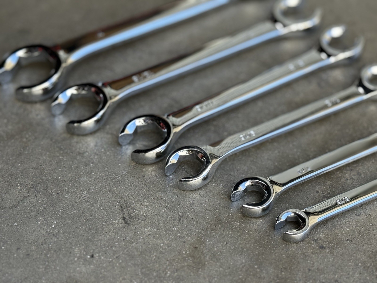 6pcs 1/4” To 1” SAE 15degree Offset Flare Nut Line Wrench Set HVAC Gas Lines