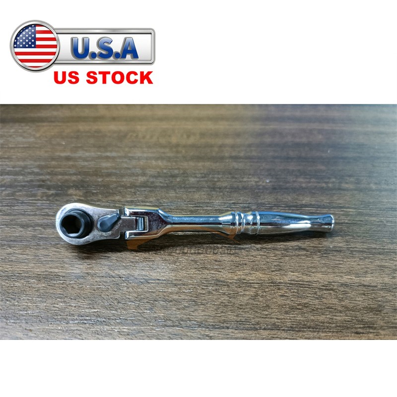 1/4″ Drive Ratchet Handle Socket Wrench 72 Tooth Flexible Head Stubby Round 1PC