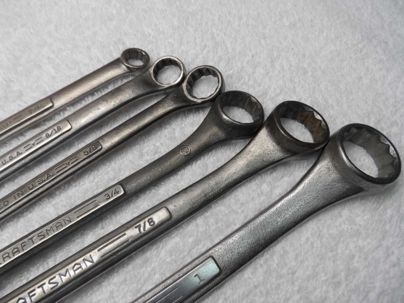 Craftsman SAE Box End Wrench Set, 12pt, USA (3/8″ – 1″), many =V=, 6 pcs