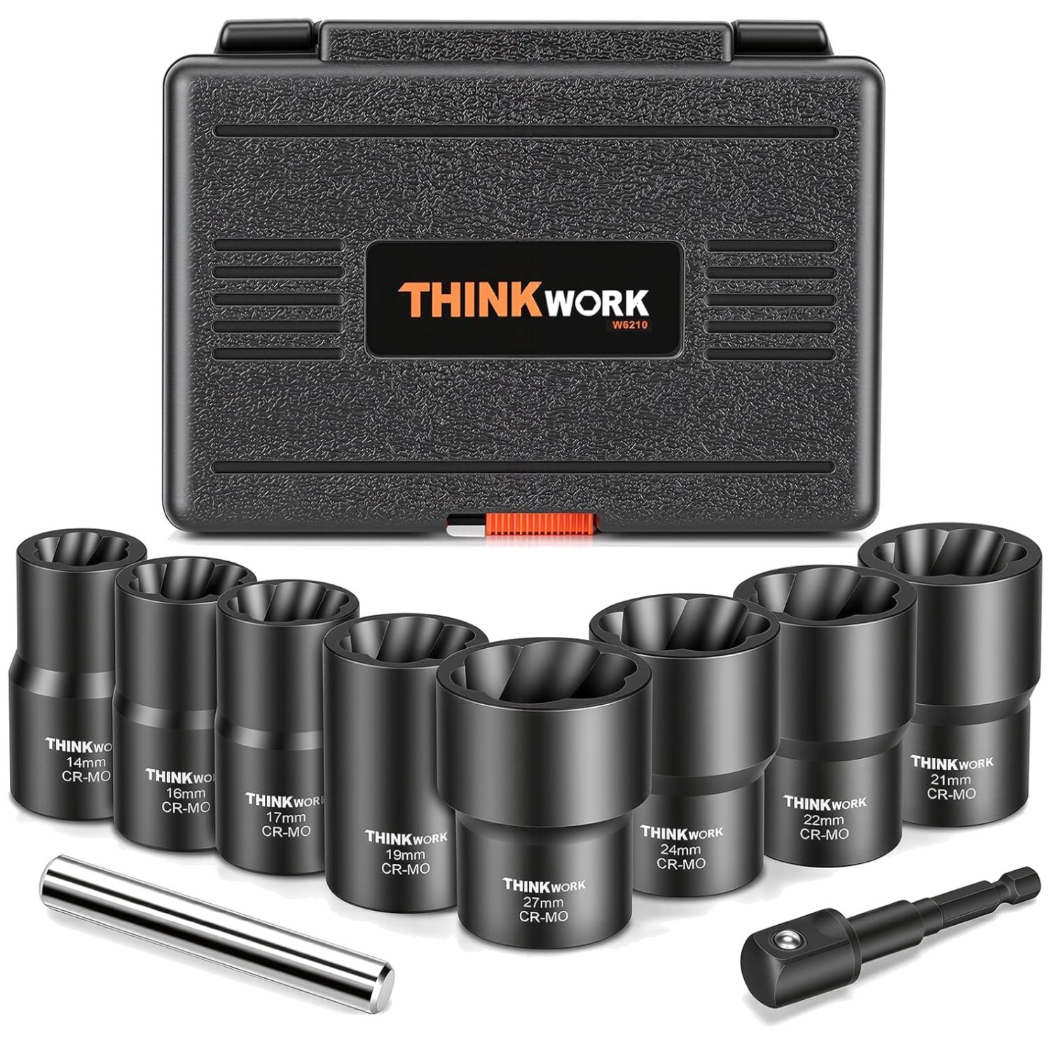 Rounded Bolt Extractor Set, 10 Pc Lug Nut Remover
