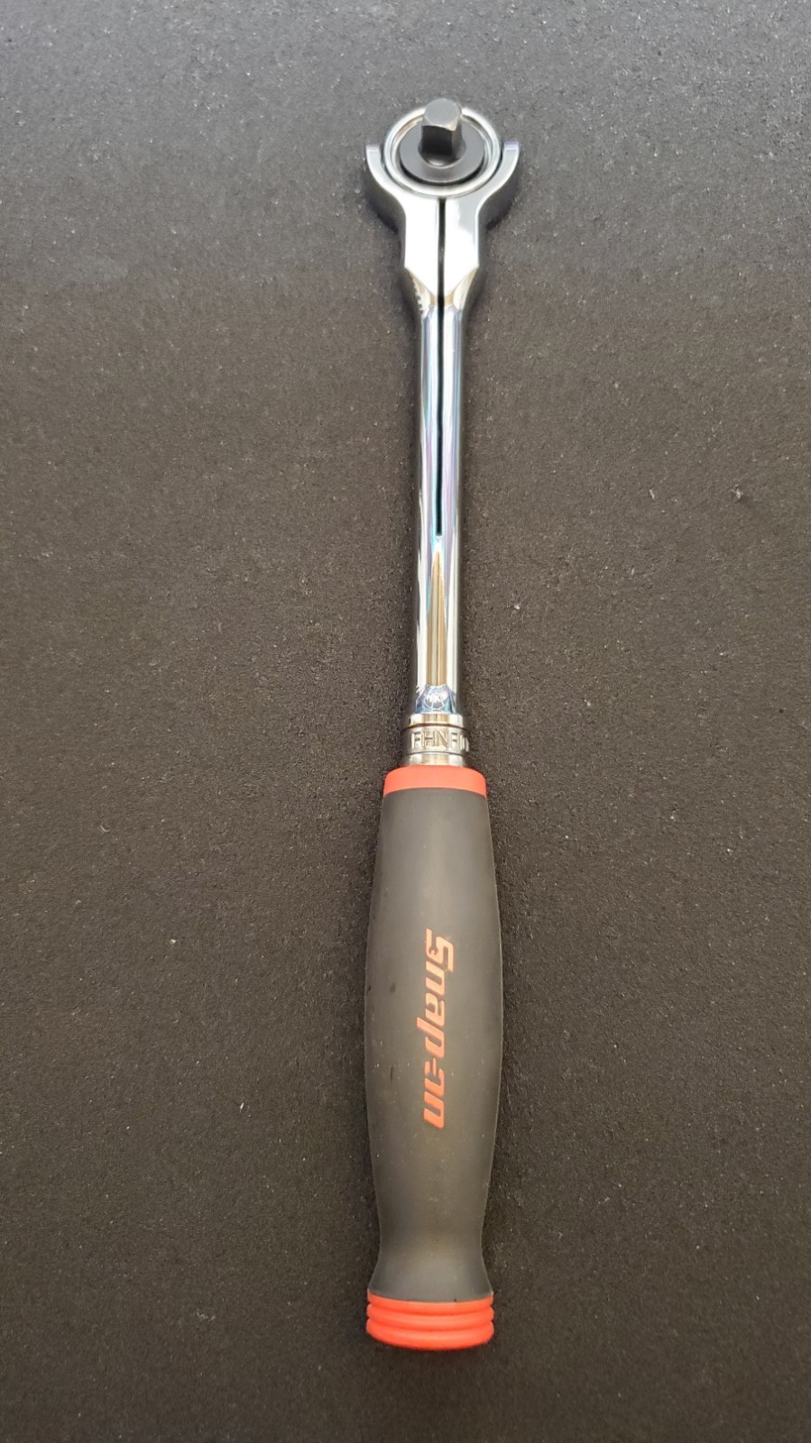 Snap On Tools NEW FHNF100 3/8″ Drive Red Soft Grip Round Swivel Head Ratchet USA