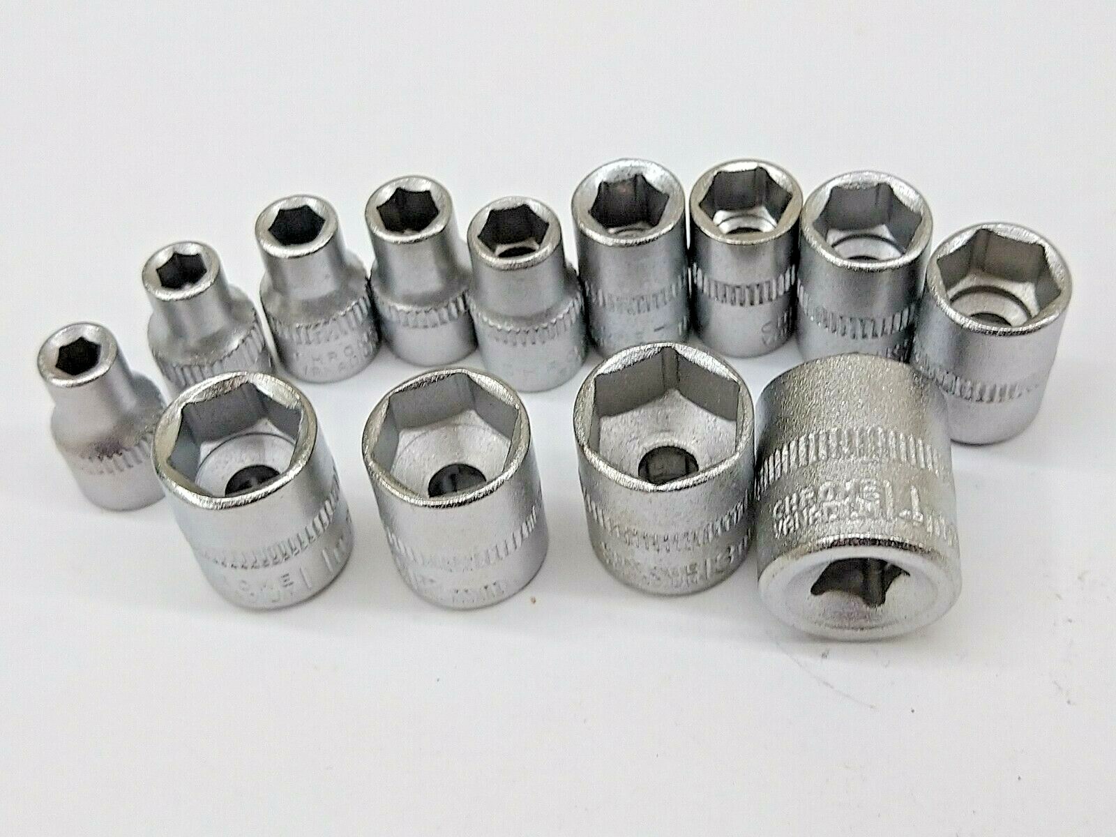 Socket CR-V 4mm to 14mm SET (13pcs) 1/4 DR NEW