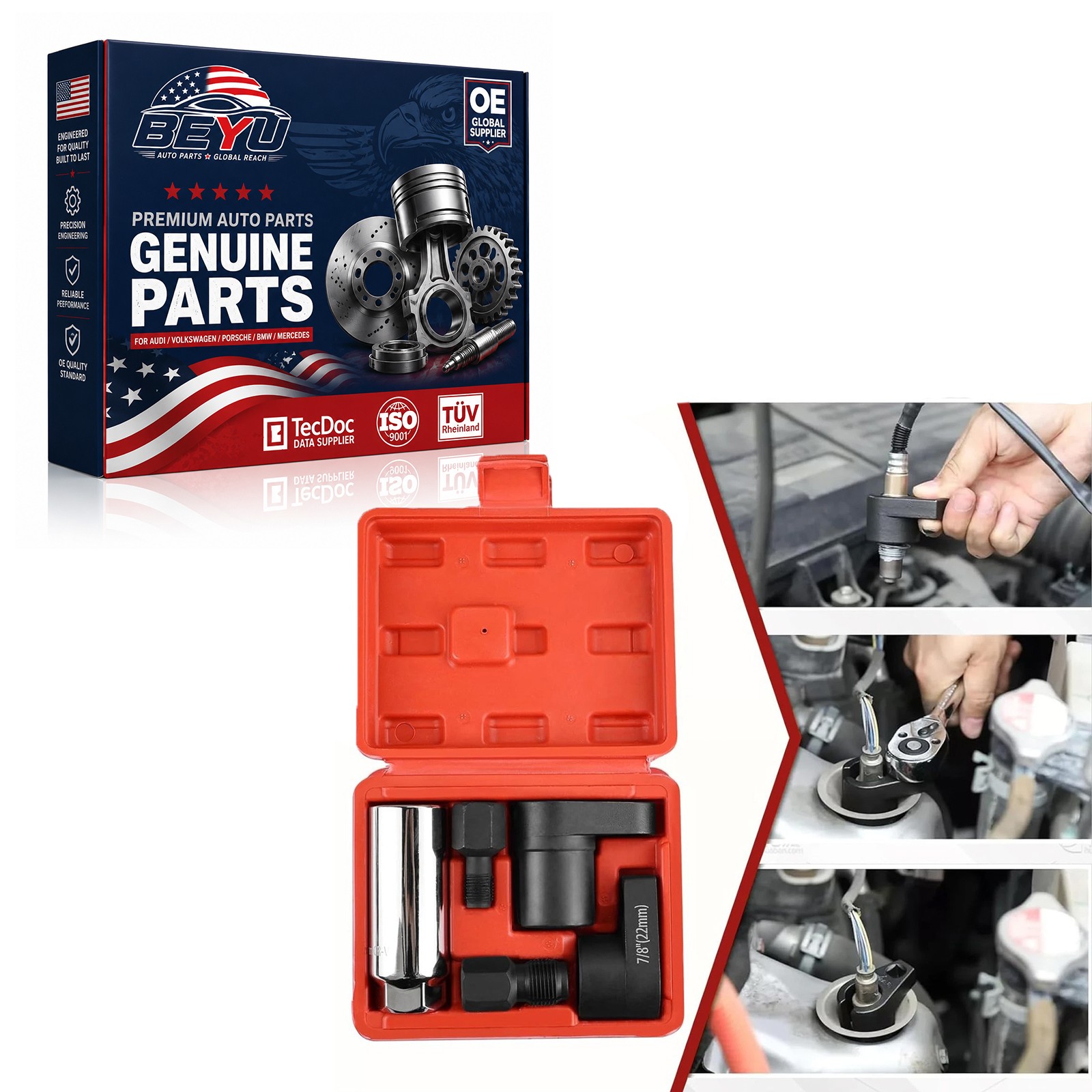Auto Oxygen Sensor Socket Wrench Set Home Oxygen Sensor Thread Finishing Tool