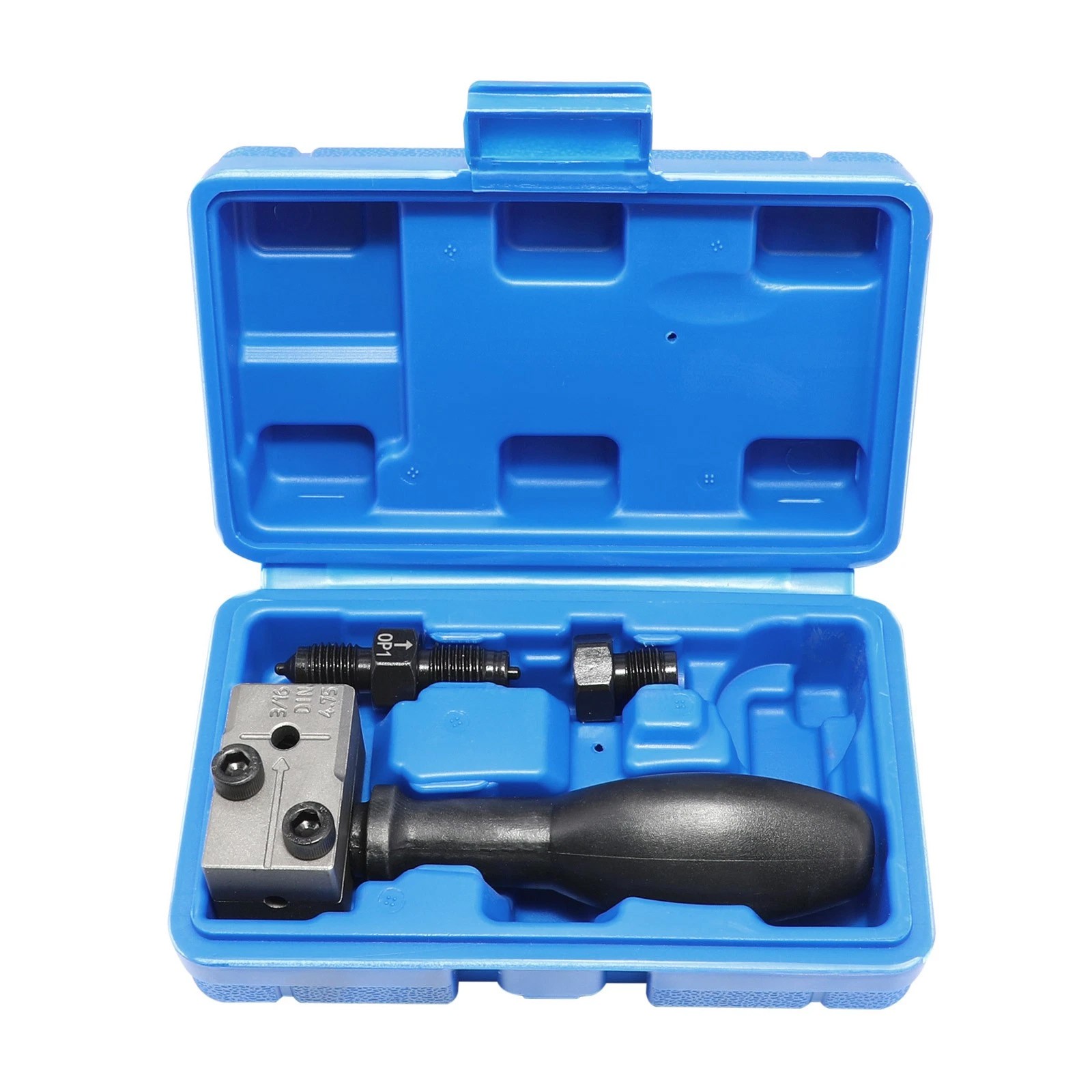 3/16″ Car Brake Line Double Flaring Kit 45° Handheld Pipe Flares Tool w/ Storage