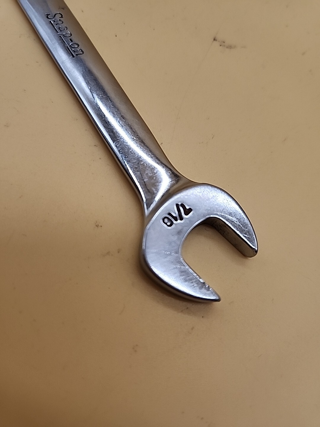 Snap-on Tools VO1214 3/8″ x 7/16″ SAE standard open end chrome wrench USA