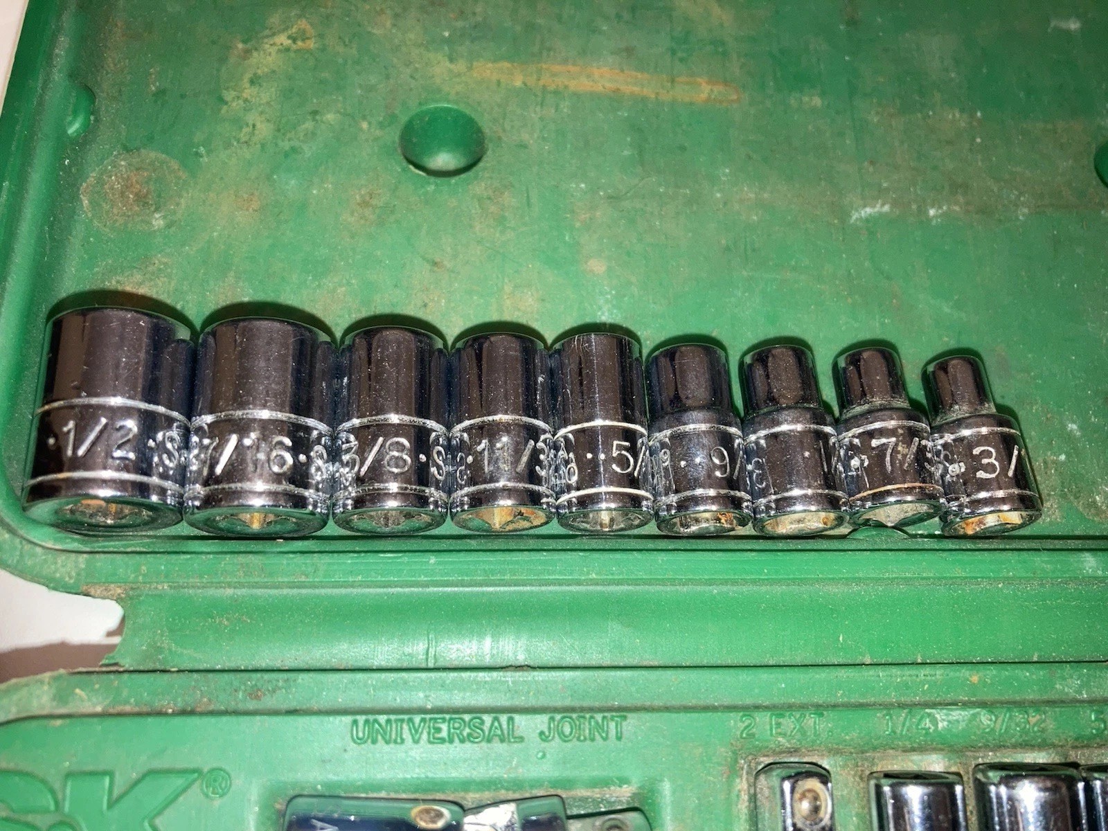 S-K SK 4921 SAE Standard Socket 1/4” Drive 21 Piece Set Short Deep 6 Pt Wright