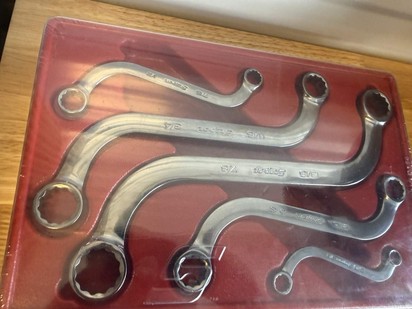 New Snap on 5 Pc 12-Point SAE S-Shaped Box Wrench Set 5/16-7/8″ – SBX605
