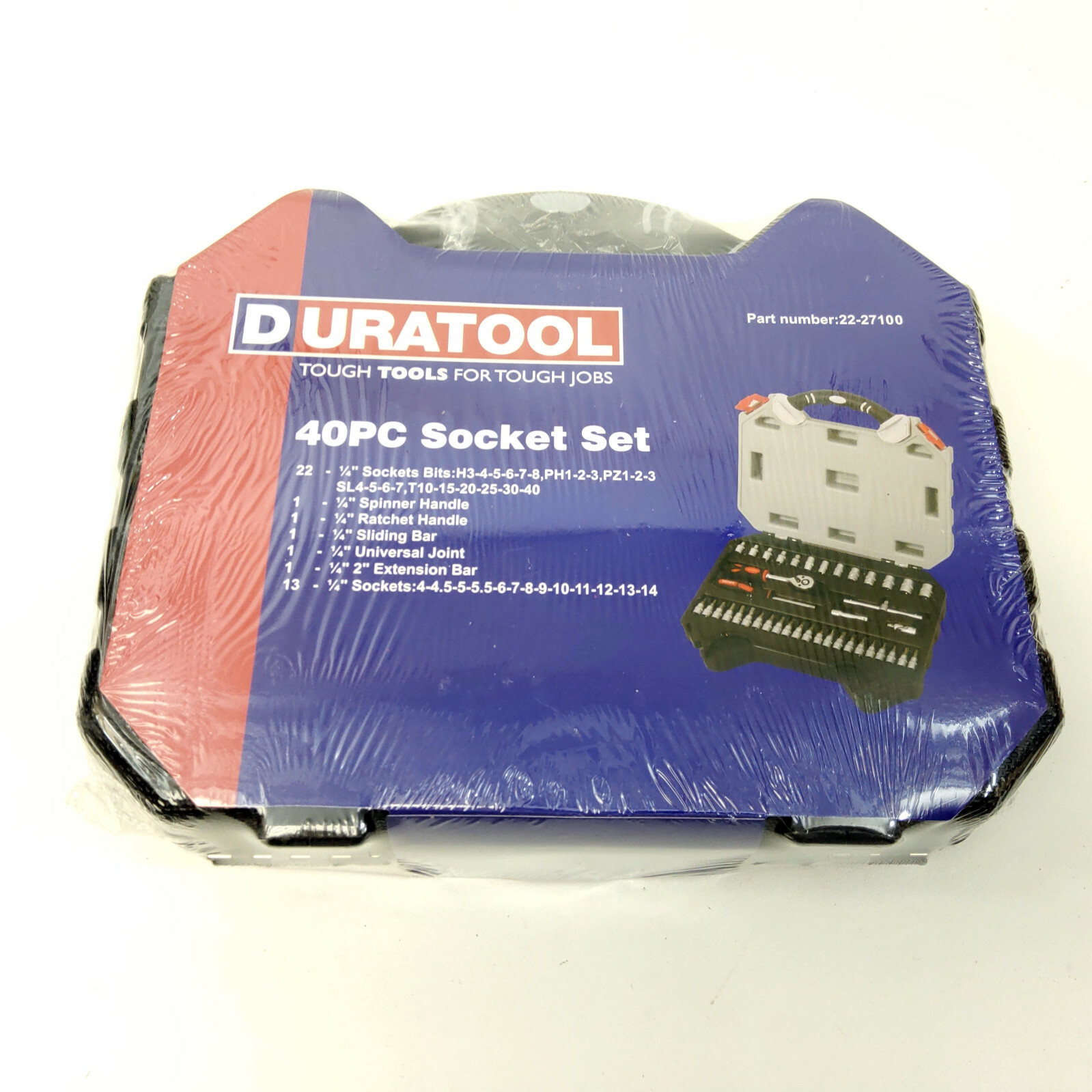 Brand New Duratool 40 Piece 1/4″ Drive Metric Socket Set 22-27100